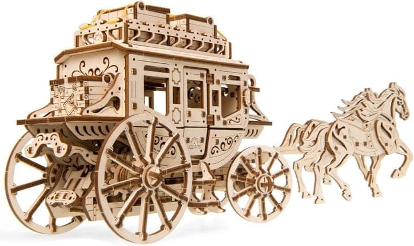 UGEARS 3D dřevěné mechanické puzzle Dostavník - obrázek 1