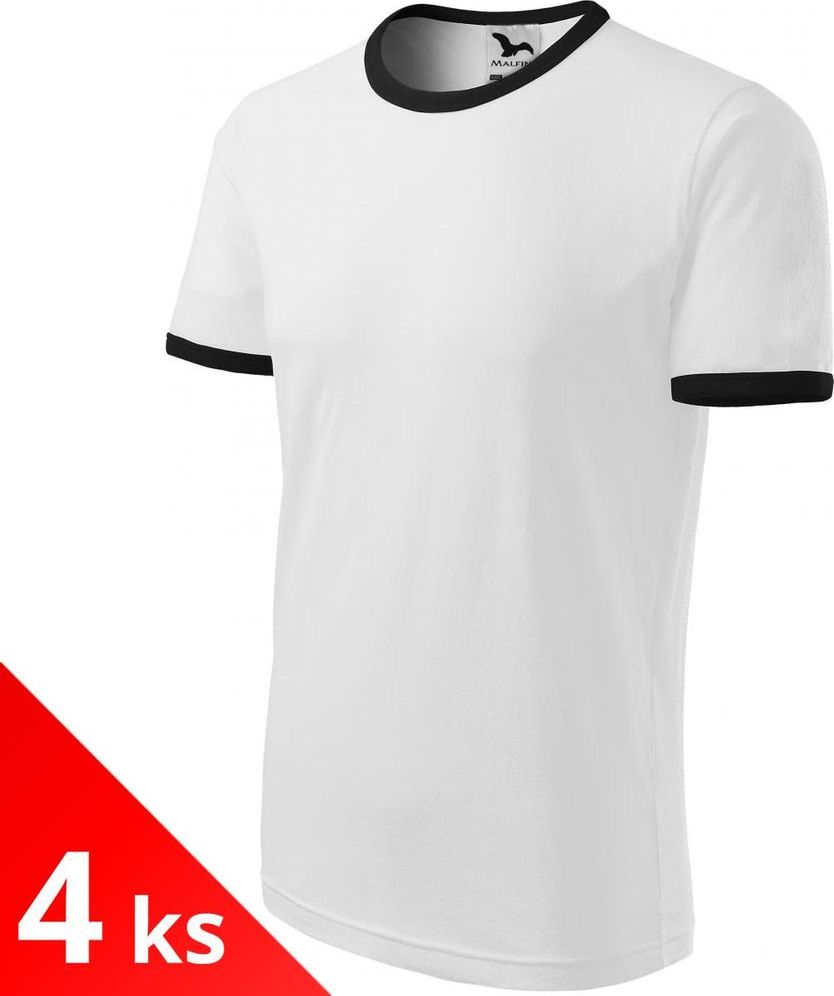 Malfini 4x Bílé Dětské tričko kontrastní - obrázek 1