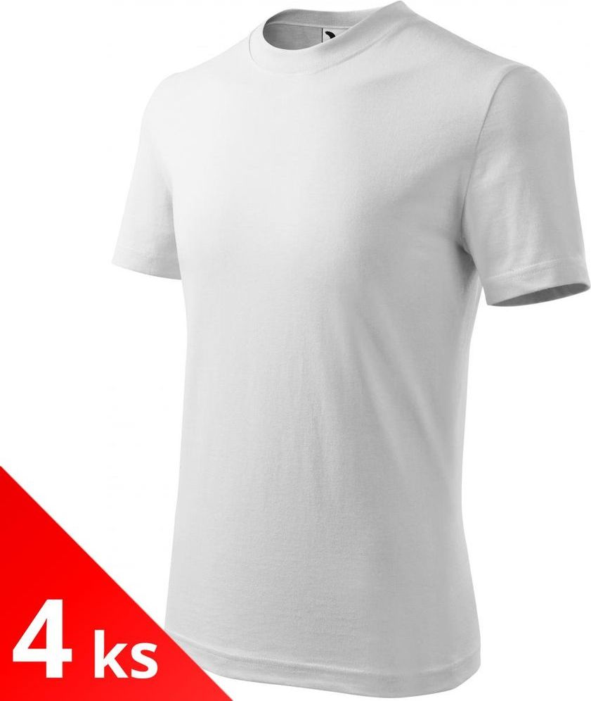 Malfini 4x Bílé Dětské tričko jednoduché - obrázek 1