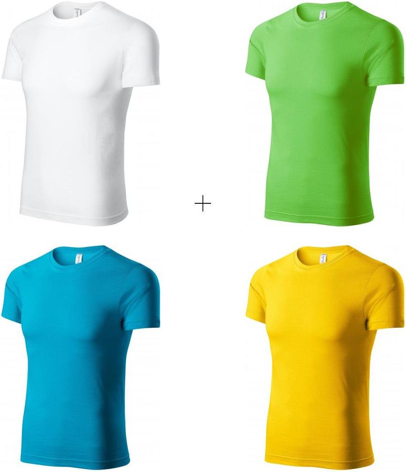 Piccolio 4x Dětské lehké tričko (Bílé + Apple green + Tyrkysové + Žluté) - obrázek 1