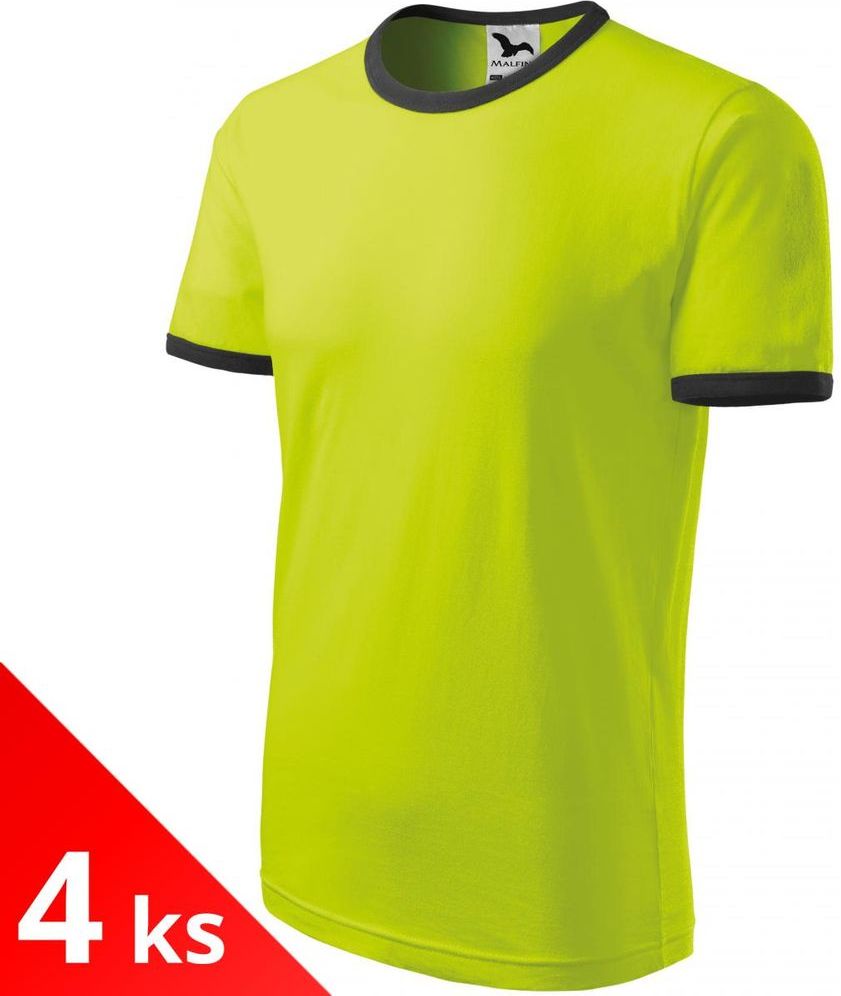 Malfini 4x Limetkové Dětské tričko kontrastní - obrázek 1