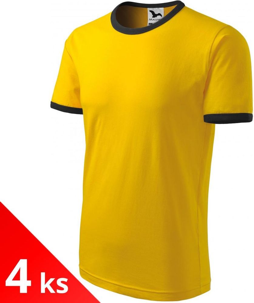 Malfini 4x Žluté Dětské tričko kontrastní - obrázek 1