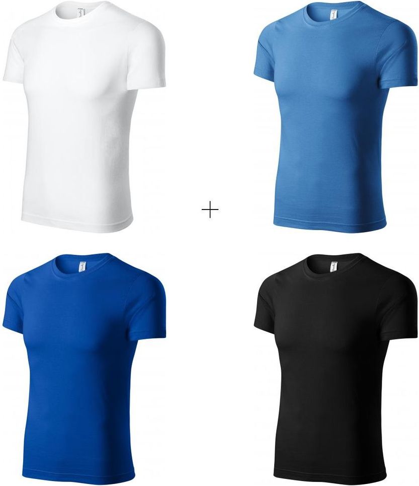 Piccolio 4x Dětské lehké tričko (Bílé + Světlemodré + Královsky modré + Černé) - obrázek 1