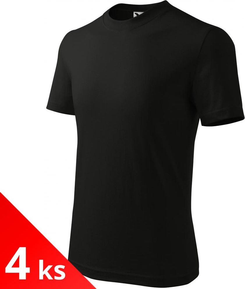 Malfini 4x Černé Dětské tričko jednoduché - obrázek 1