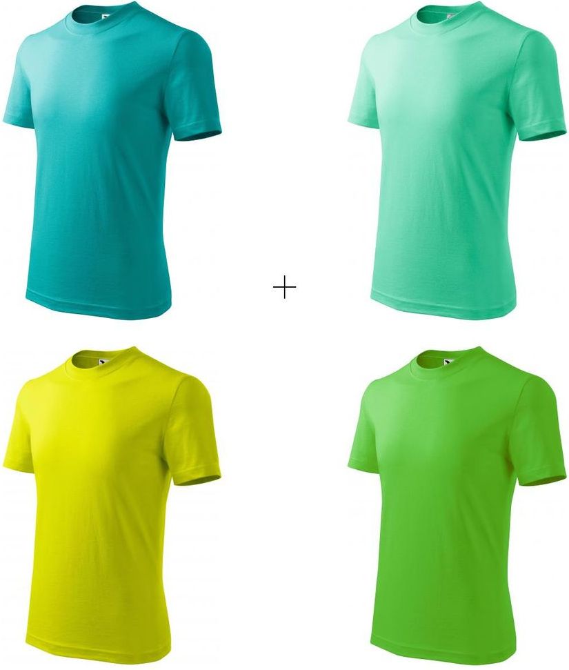 Malfini 4x Dětské tričko jednoduché (Smaragdově zelené + Mátové + Limetkové + Apple green) - obrázek 1