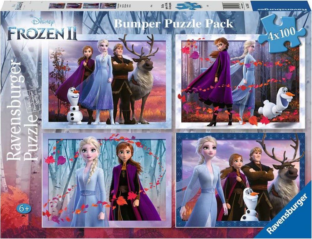 RAVENSBURGER Puzzle Ledové království 4x100 dílků - obrázek 1