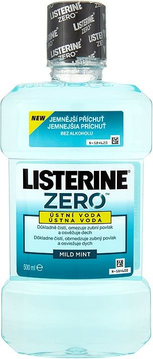 Listerine Zero Ústní voda s jemnější příchutí 500 ml - obrázek 1