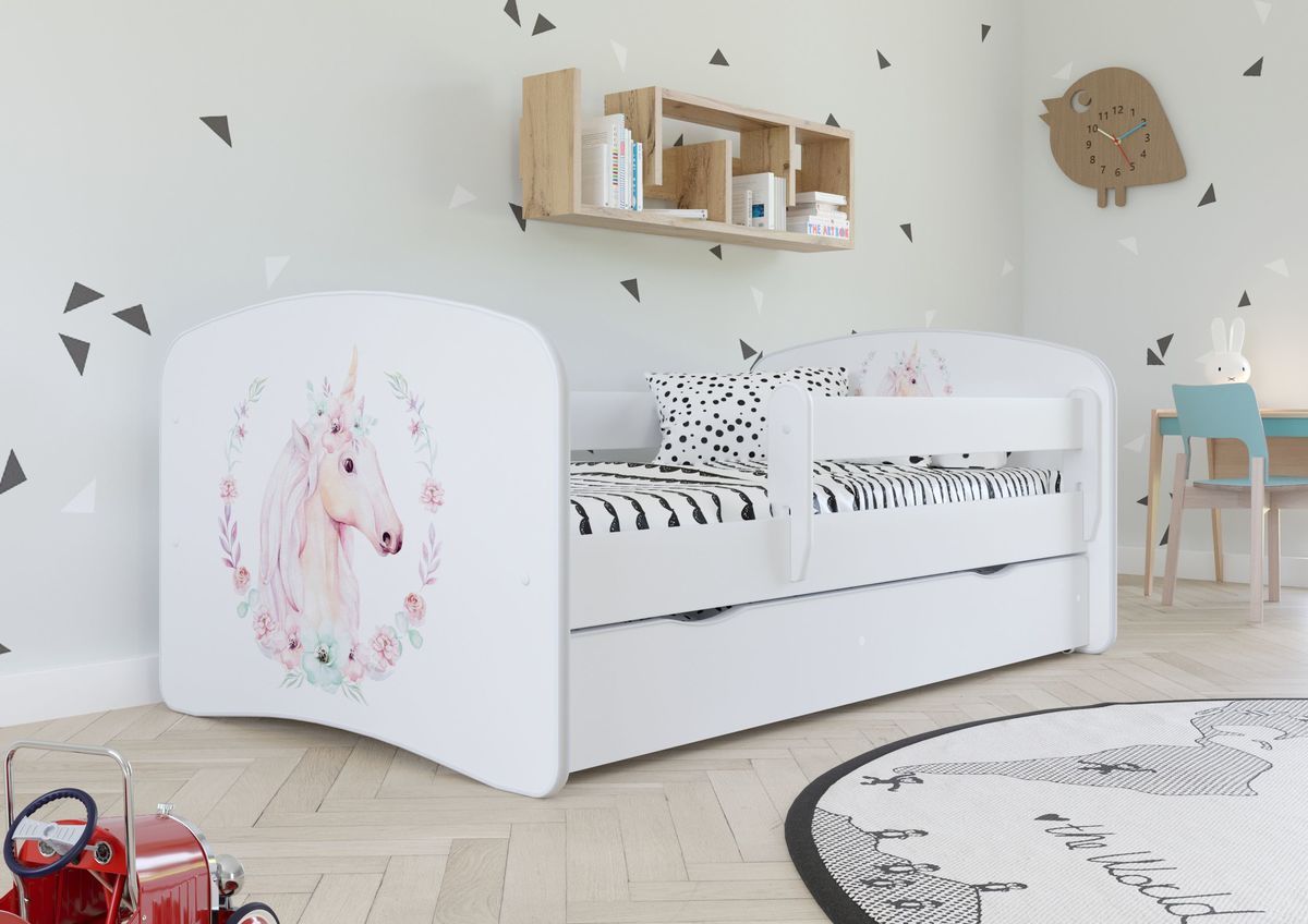 Dětská postel Ourbaby Flowery Unicorn 180x80 cm - obrázek 1