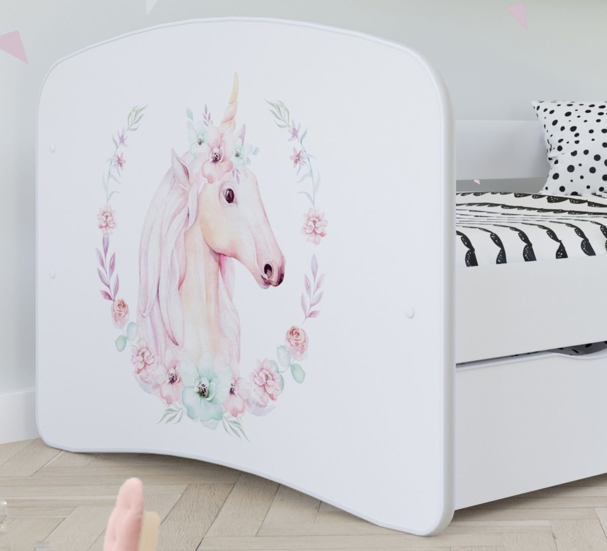 Dětská postel Ourbaby Flowery Unicorn 180x80 cm - obrázek 2