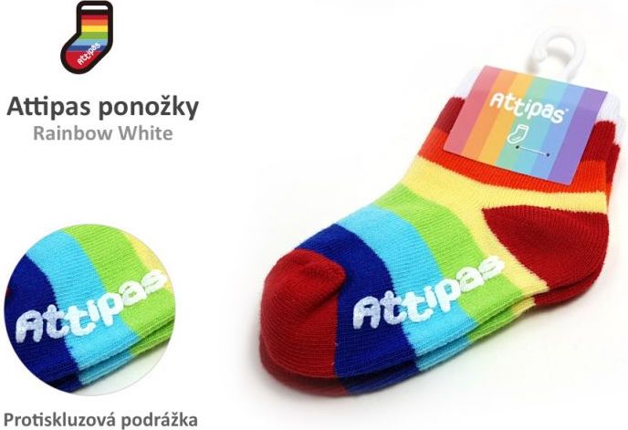 Attipas Ponožky Rainbow, White - obrázek 1
