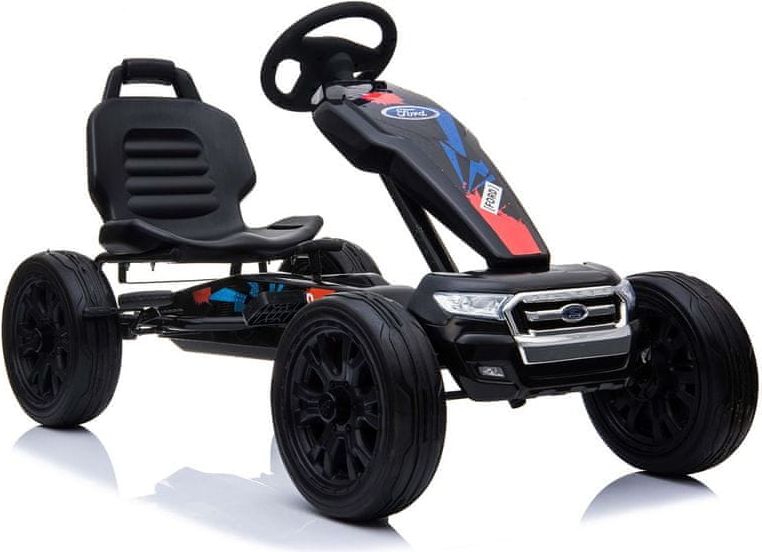Beneo FORD Gokart na pedály - Šlapací motokára s volnoběhem, černá, Eva kola, ORGINAL licence - obrázek 1