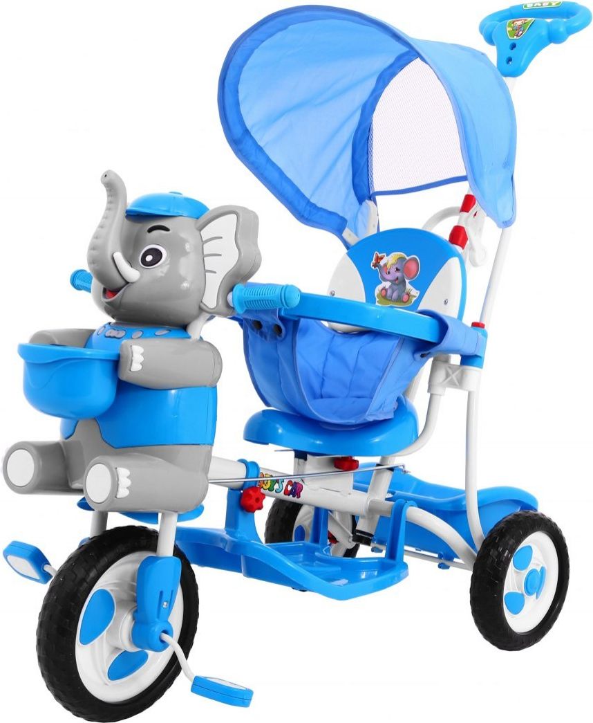 Mamido  Dětská tříkolka slon se zvukovými efekty modrá - obrázek 1