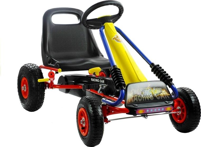 Mamido  Dětská šlapací motokára Turbo žlutá  2832 - obrázek 1