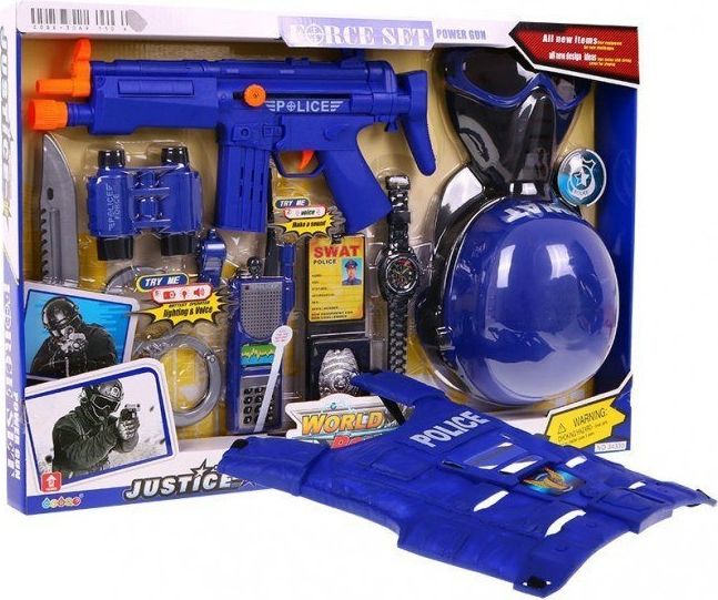 Mamido Policejní set pistole + maska + neprůstřelná + vesta 34330 - obrázek 1