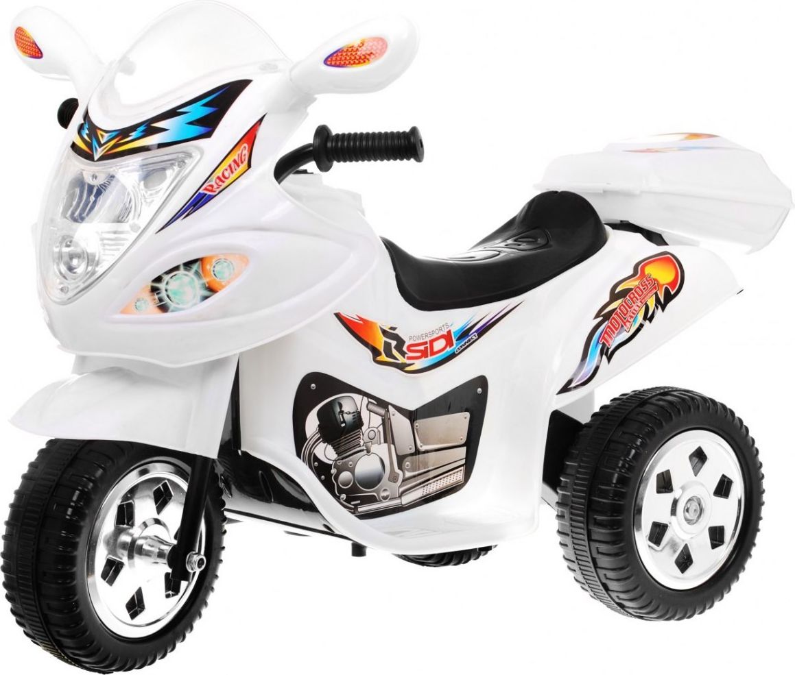 Mamido  Dětská elektrická motorka skútr bílý - obrázek 1