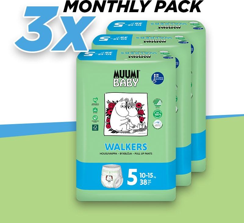 MUUMI BABY Walkers vel. 5 MAXI+ 114ks, 10-15kg multipack - obrázek 1