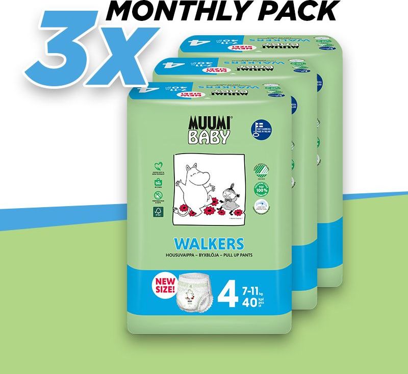 MUUMI BABY Walkers vel. 4 MAXI 120ks, 7-11kg multipack - obrázek 1