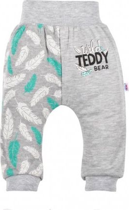 Kojenecké bavlněné tepláčky New Baby Wild Teddy, Šedá, 86 (12-18m) - obrázek 1