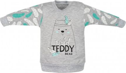 Kojenecká bavlněná mikinka New Baby Wild Teddy, Šedá, 56 (0-3m) - obrázek 1