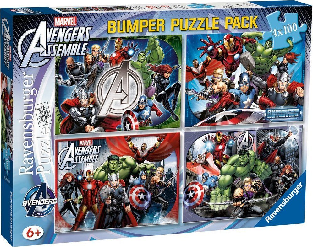 RAVENSBURGER Puzzle Avengers 4x100 dílků - obrázek 1