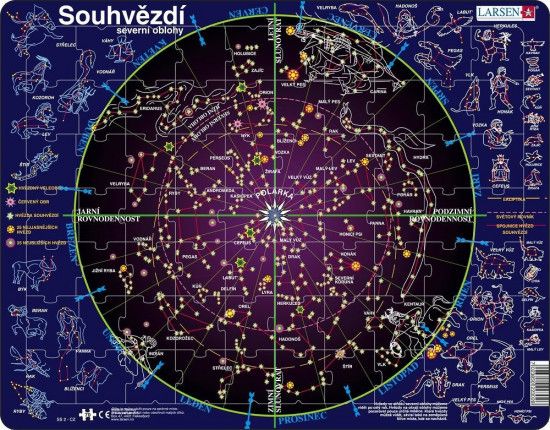 LARSEN Puzzle Mapa hvězdné oblohy 70 dílků - obrázek 1