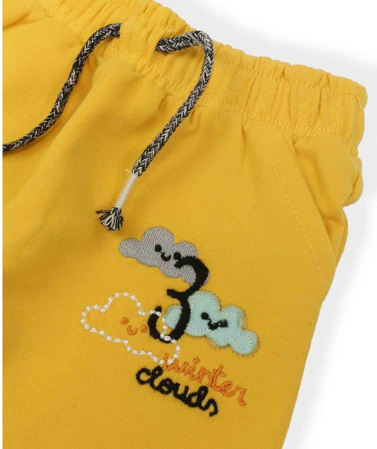 Cigit Kids chlapecké tepláky z přírodní bavlny - žlutá Velikost: 92 (18-24m) - obrázek 3