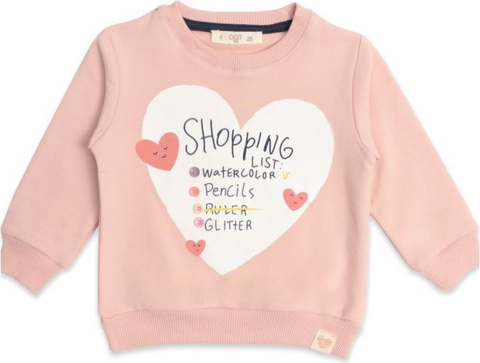 Dívčí mikina z přírodní bavlny Shopping list Cigit Kids Velikost: 80 (6-12m) - obrázek 1