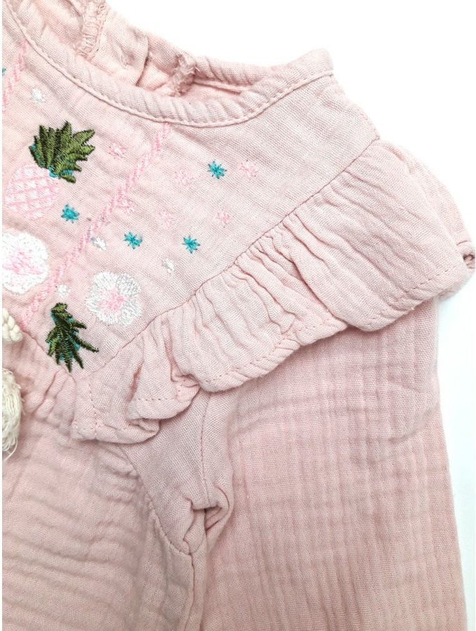 Luxusní dívčí mušelínový overal Cigit Kids Velikost: 80 (6-12m) - obrázek 4