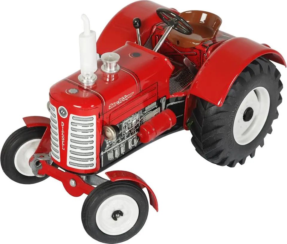 Kovap Traktor Zetor 50 Super červený na klíček kov 15cm v krabičce Kovap 1:25 - obrázek 1