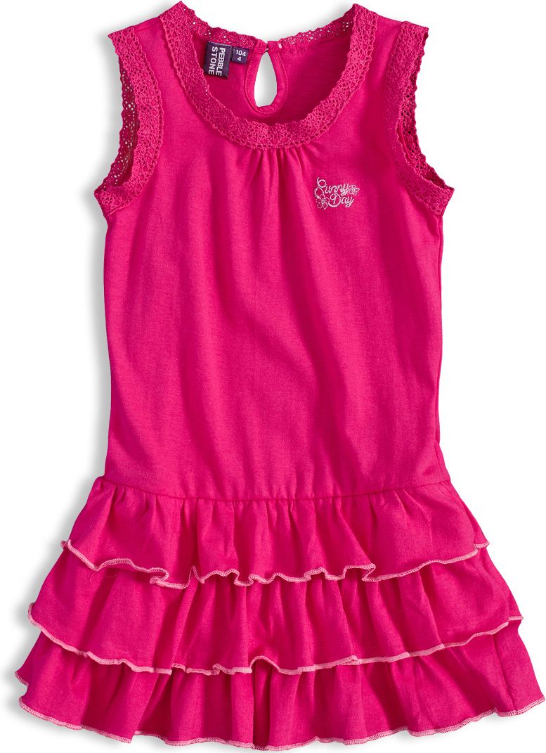 Dívčí šaty bez rukávů PEBBLESTONE SUNNY DAY růžové Velikost: 92-98 - obrázek 1