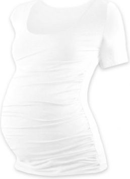 Těhotenské triko krátký rukáv JOHANKA - bílá, Velikosti těh. moda L/XL - obrázek 1