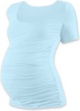 Těhotenské triko krátký rukáv JOHANKA - světle modrá, Velikosti těh. moda S/M - obrázek 1