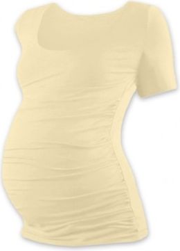 Těhotenské triko krátký rukáv JOHANKA - caffe latte, Velikosti těh. moda S/M - obrázek 1