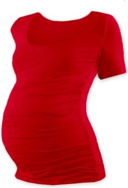 Těhotenské triko krátký rukáv JOHANKA - červená, Velikosti těh. moda S/M - obrázek 1