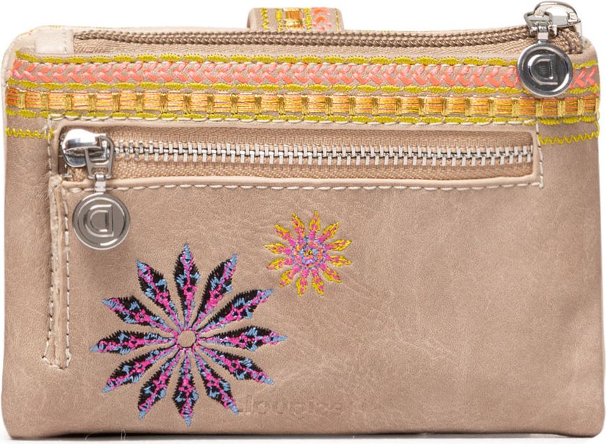 Desigual béžová peněženka Mone Ada Pia Mini s výšivkou - obrázek 2