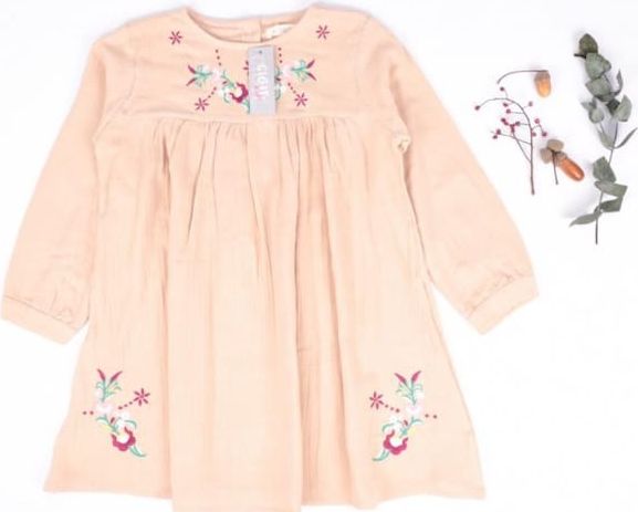 Stylové holčičí šaty s vyšitými květy Cigit Kids --4 - obrázek 7