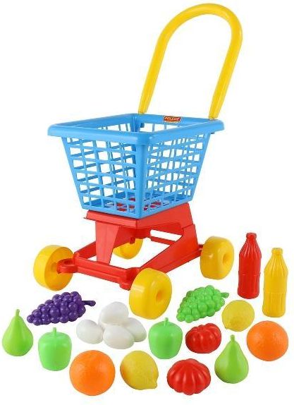 WADER Nákupní vozík Supermarket č.1 + sada potravin - obrázek 1