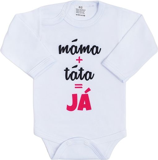 Body s potiskem New Baby máma plus táta rovná se JÁ - 86 (12-18m) - obrázek 1