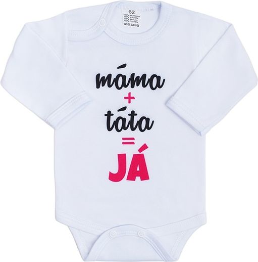 Body s potiskem New Baby máma plus táta rovná se JÁ&nbsp;-&nbsp;86 (12-18m) - obrázek 1