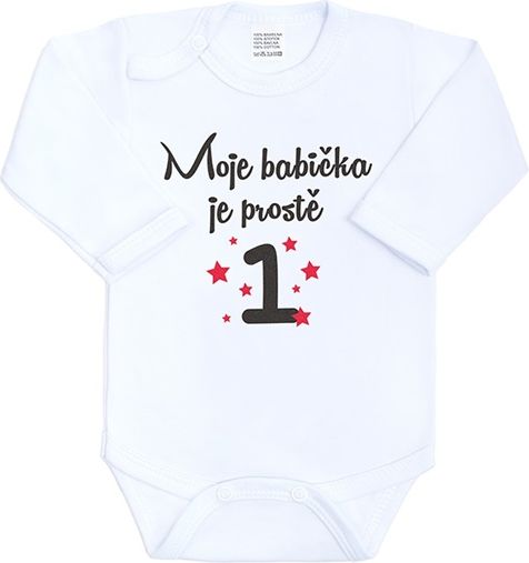 Body s potiskem New Baby Moje babička je prostě jednička&nbsp;-&nbsp;80 (9-12m) - obrázek 1