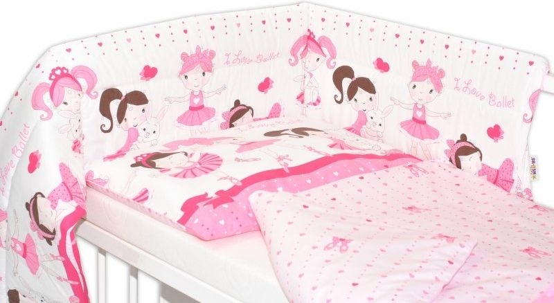 Baby Nellys Mantinel s povlečením Princess růžová - obrázek 1