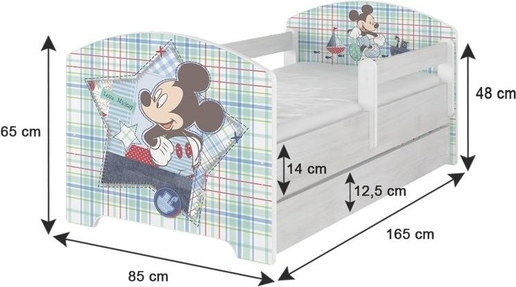 BabyBoo Dětská postel Disney - Mickey s kamarády - bílá, s matrací - obrázek 4