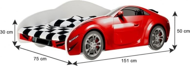 BabyBoo Nellys Dětská postel Super Car - červená - obrázek 5