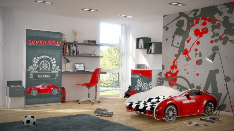 BabyBoo Nellys Dětská postel Super Car - červená - obrázek 6