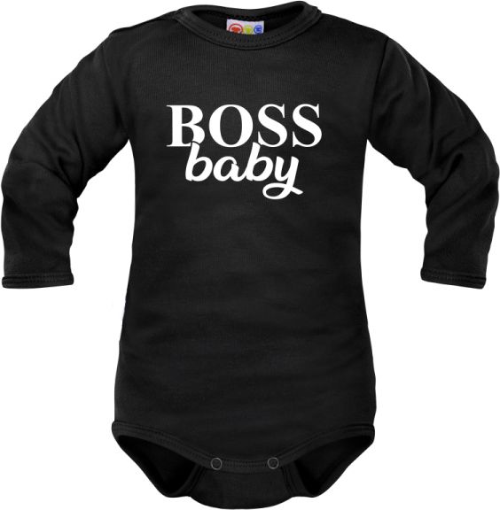 Body dlouhý rukáv Dejna Boss baby - černé, vel. 68 - obrázek 1