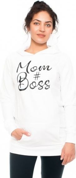 Be MaaMaa Těhotenské a kojící triko/mikina Mom Boss, dl. rukáv, bílá, vel. XL - obrázek 12