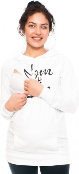 Be MaaMaa Těhotenské a kojící triko/mikina Mom Boss, dl. rukáv, bílá, vel. XL - obrázek 13