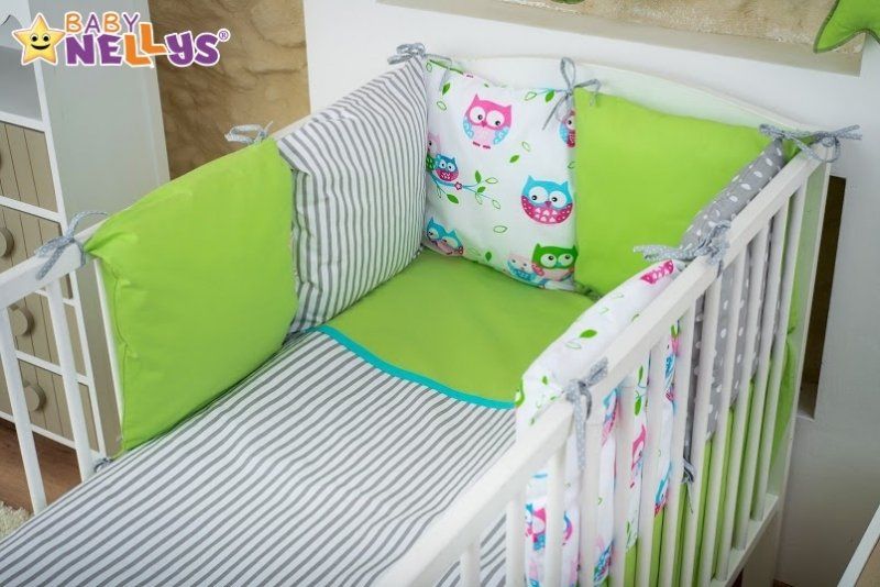 Baby Nellys Mega sada Be LOVE - Zelená/šedá - Sovičky - obrázek 2