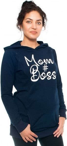 Be MaaMaa Těhotenské a kojící triko/mikina Mom Boss, dl. rukáv, granát, vel. M - obrázek 9