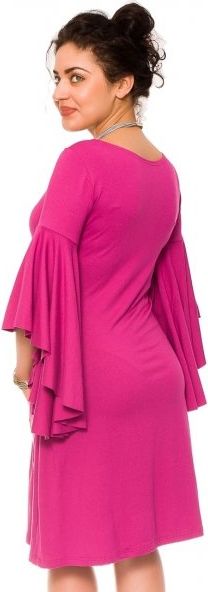 Be MaaMaa Elegantní volné těhotenské šaty Kamila - tm. růžová, vel. XL - obrázek 15